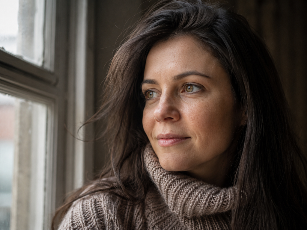 Portrait before and after showing kept skin texture while noise is removed