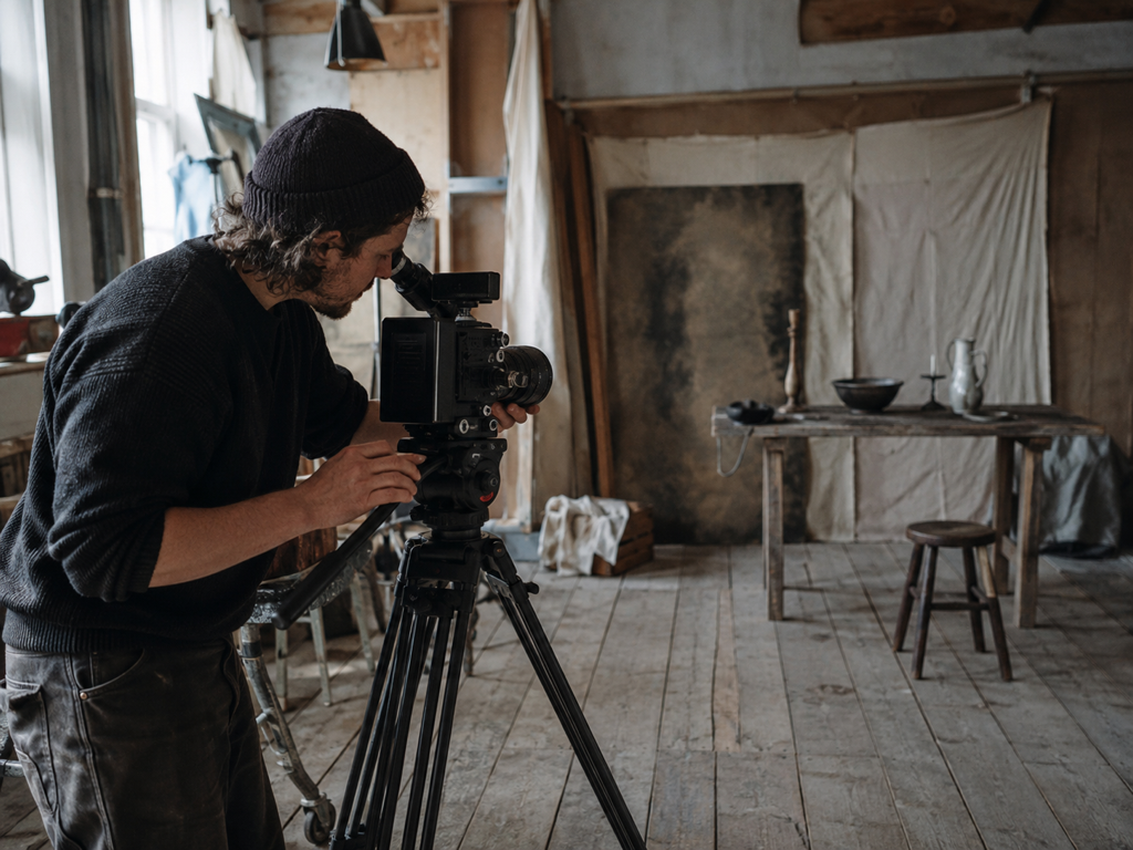 A creator reviewing a compressed social clip restored to a higher resolution